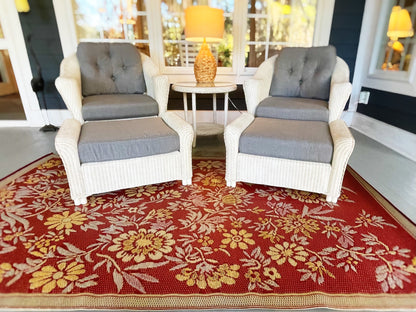 Cranberry Wildflowers Outdoor Mat