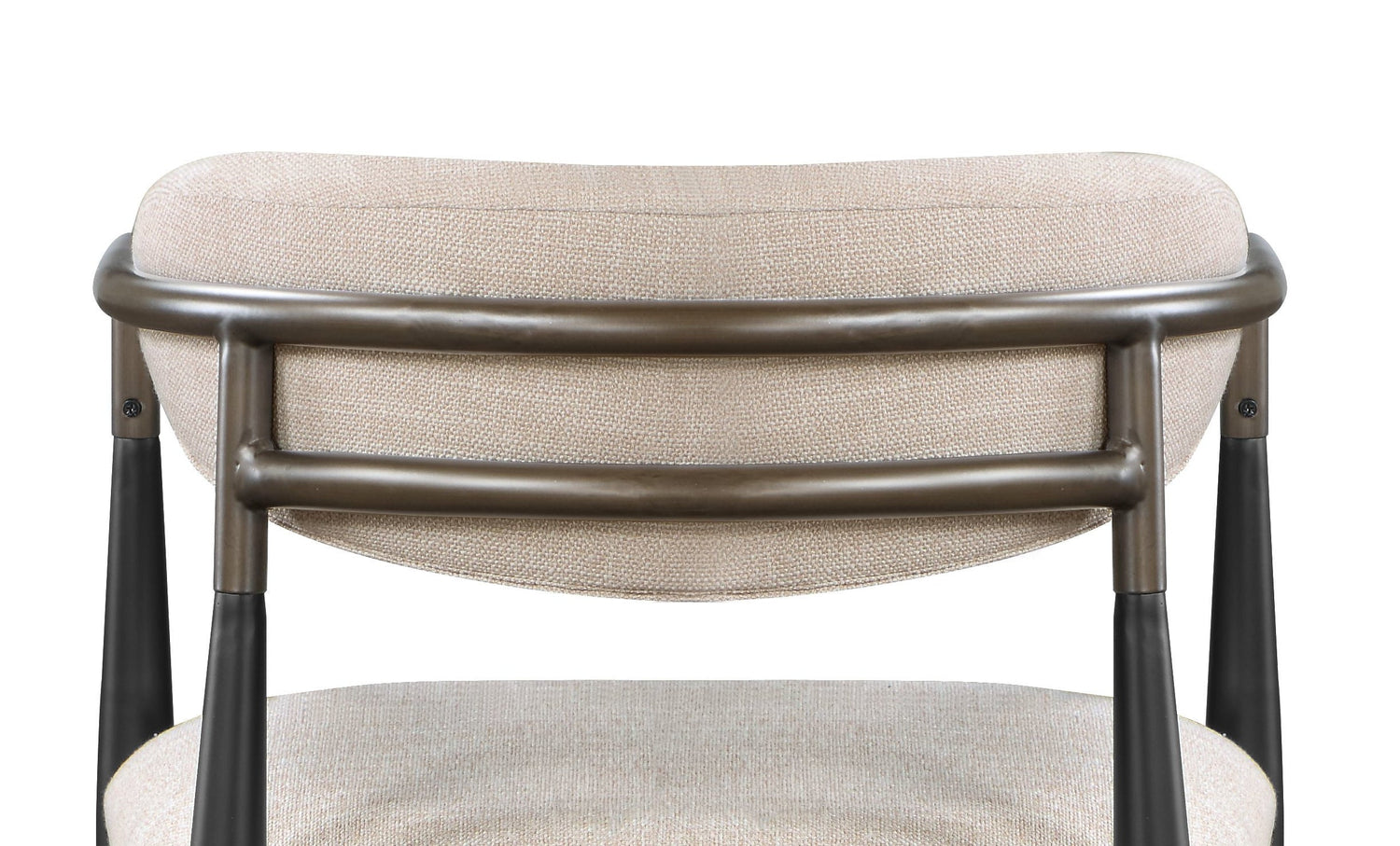 Beige and Black Armchair with Open Back - Set of 2