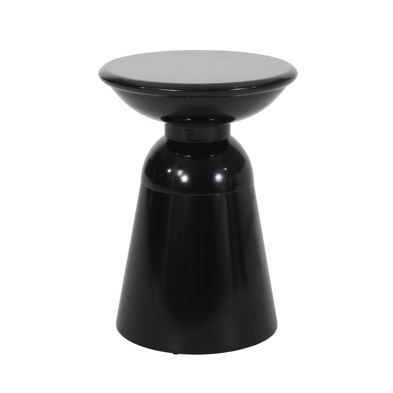 Modern Outdoor Metal End Table in Black Finish