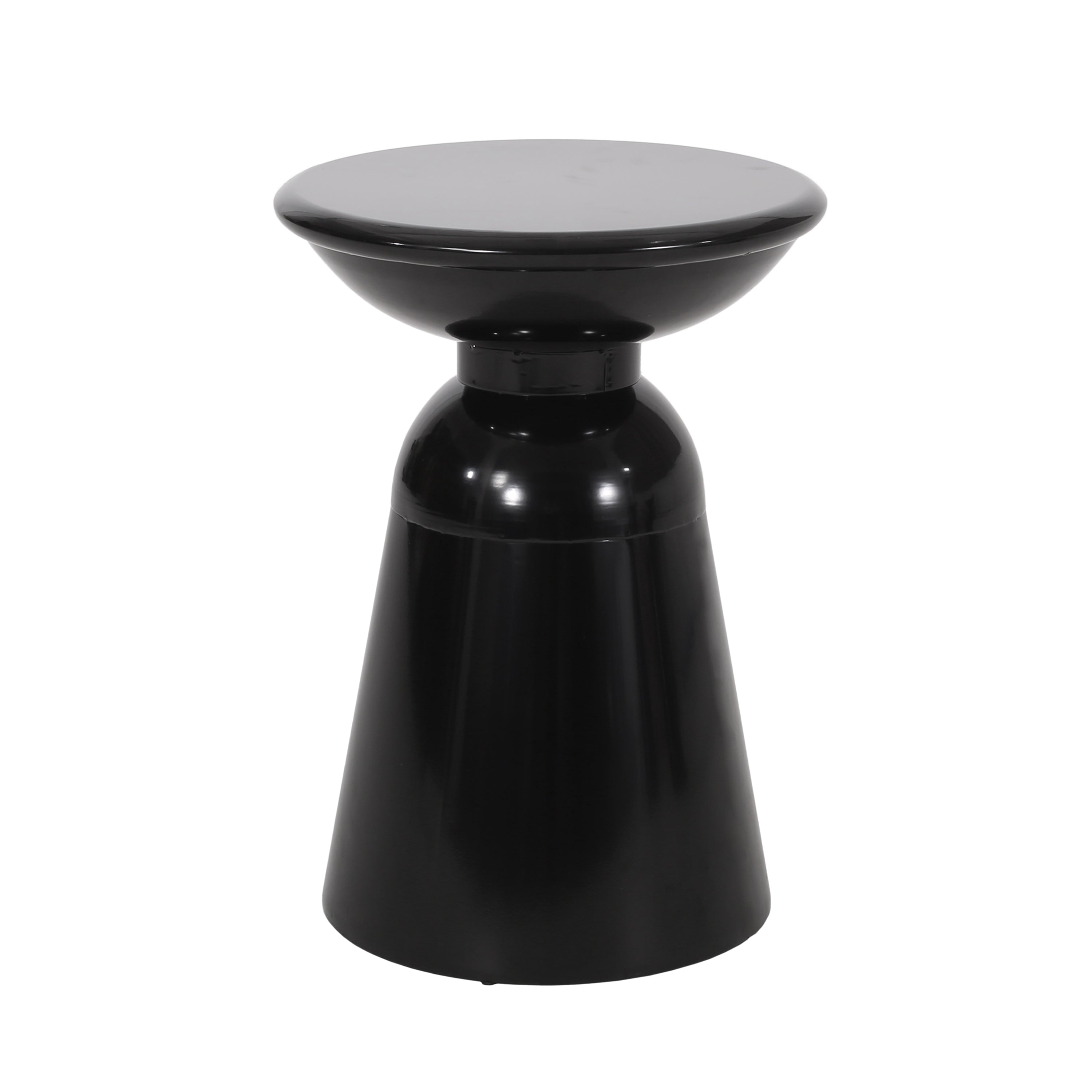 Modern Outdoor Metal End Table in Black Finish