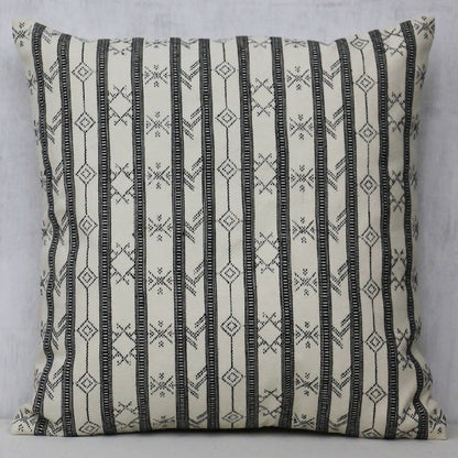 Black &amp; White Aztec Print Pillow Cover