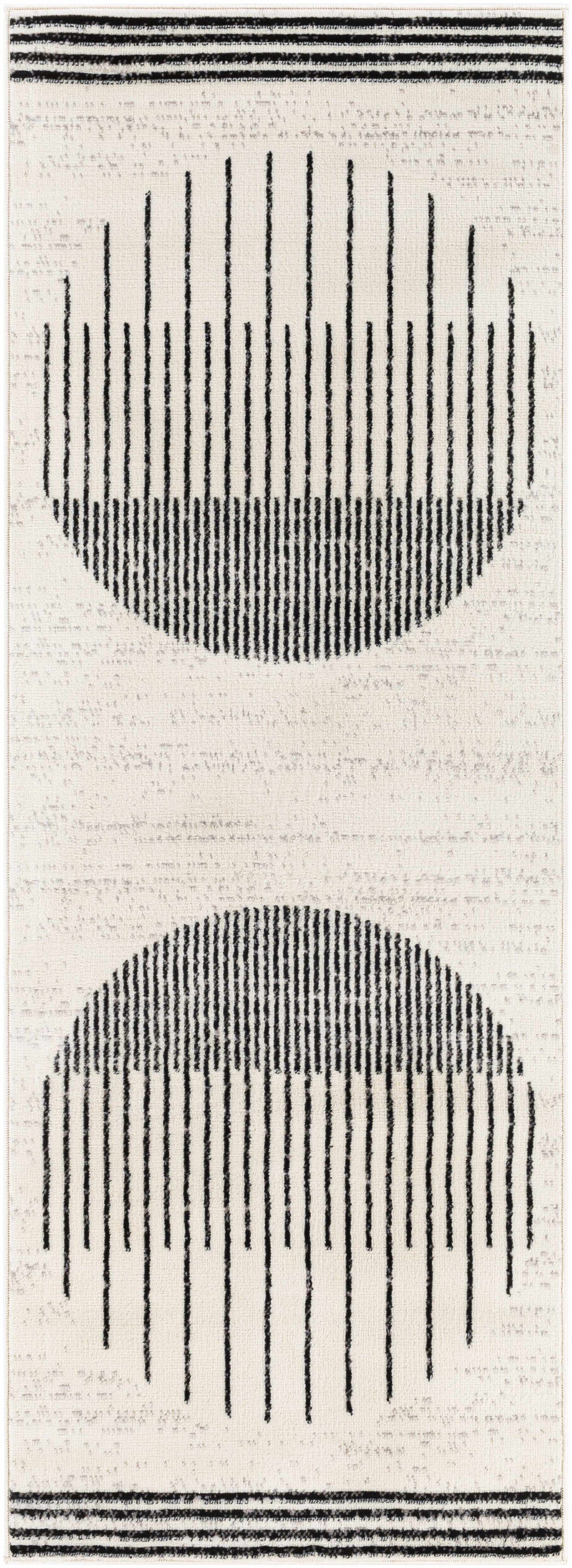Angus Black&amp;White Geometric Area Rug