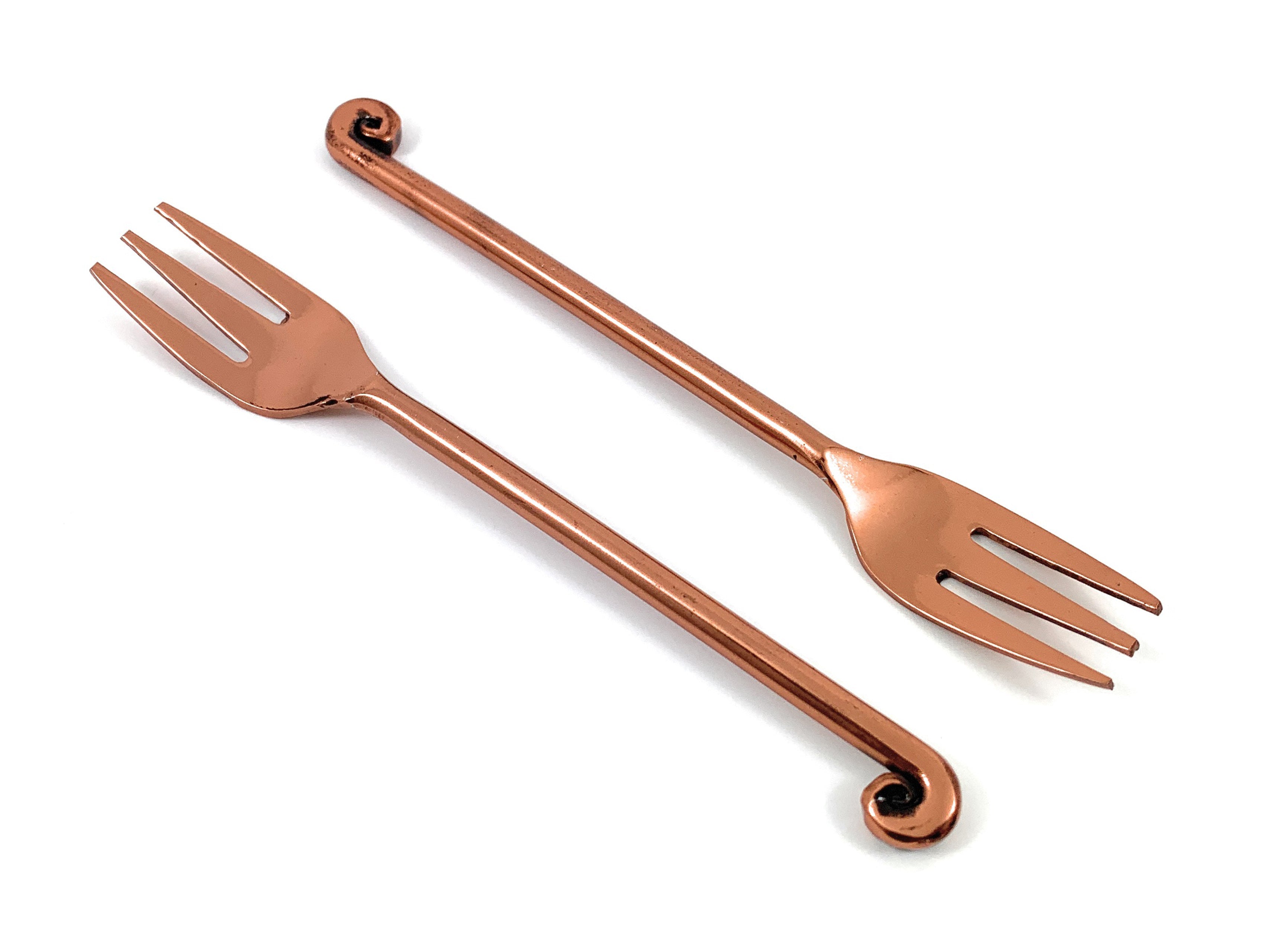 Vibhsa Copper Finish Appetizer Forks - Set of 6