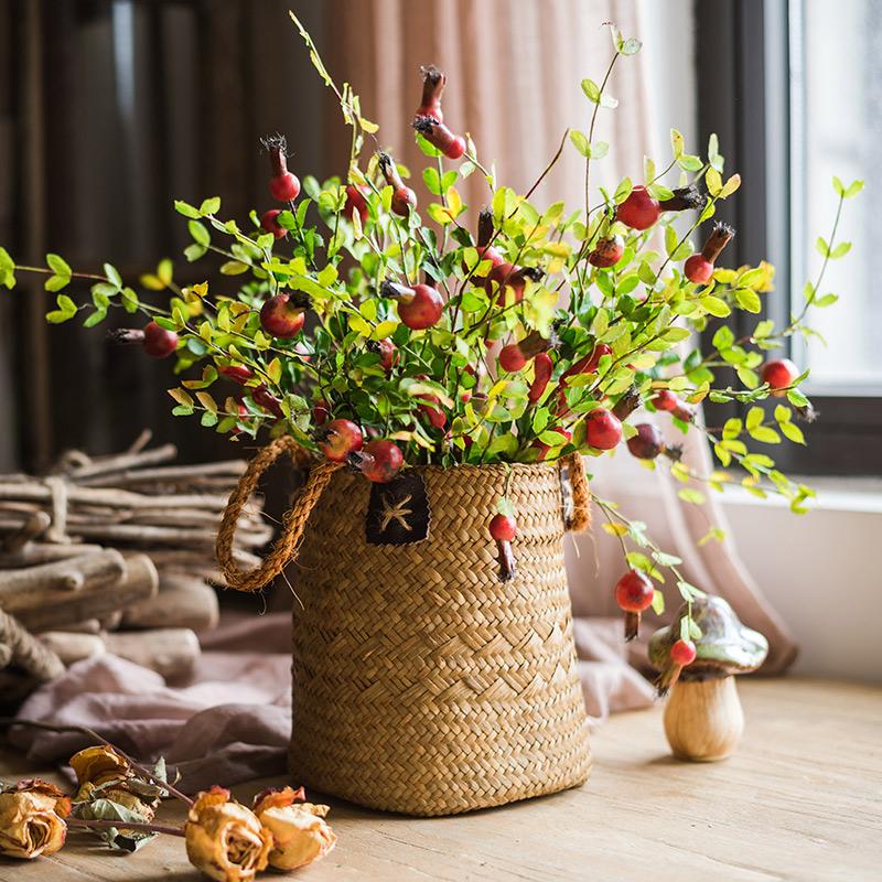 Small Artificial Pomegranate Fruit Stem - 23"