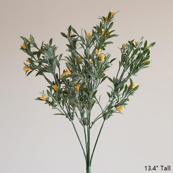 Artificial Small Orchid Stem in Yellow - 13"