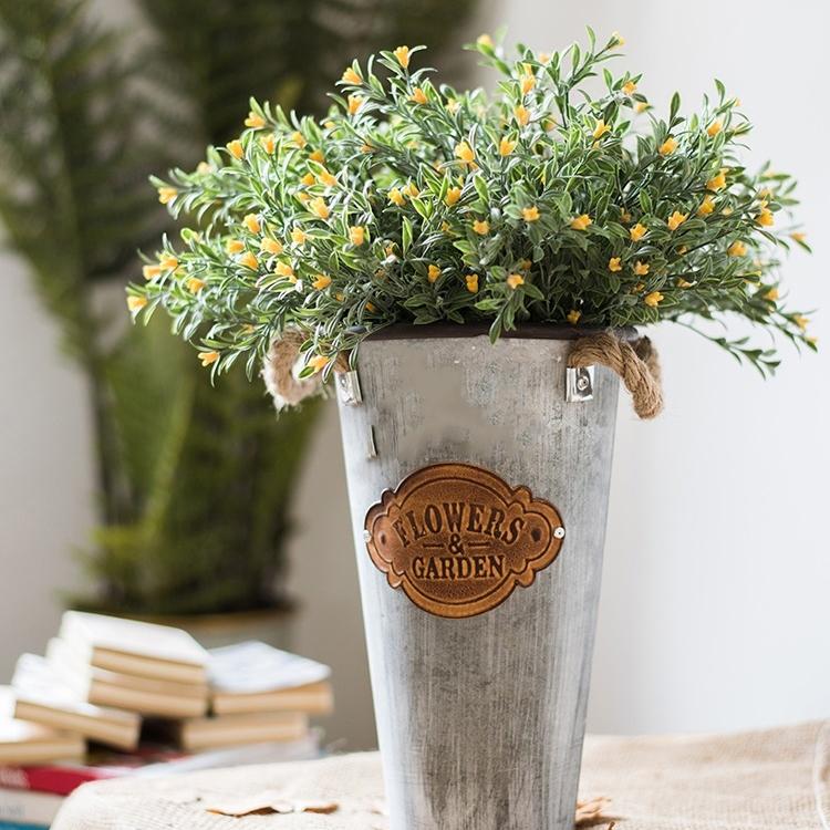 Artificial Small Orchid Stem in Yellow - 13"