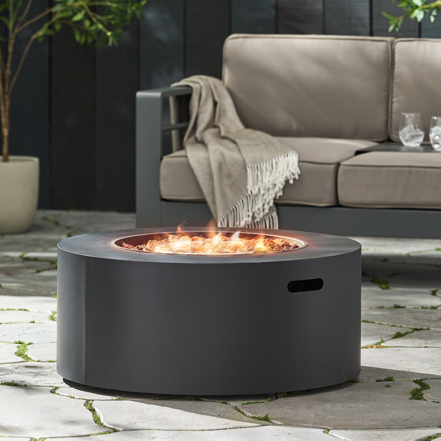 Round Gas Fire Pit