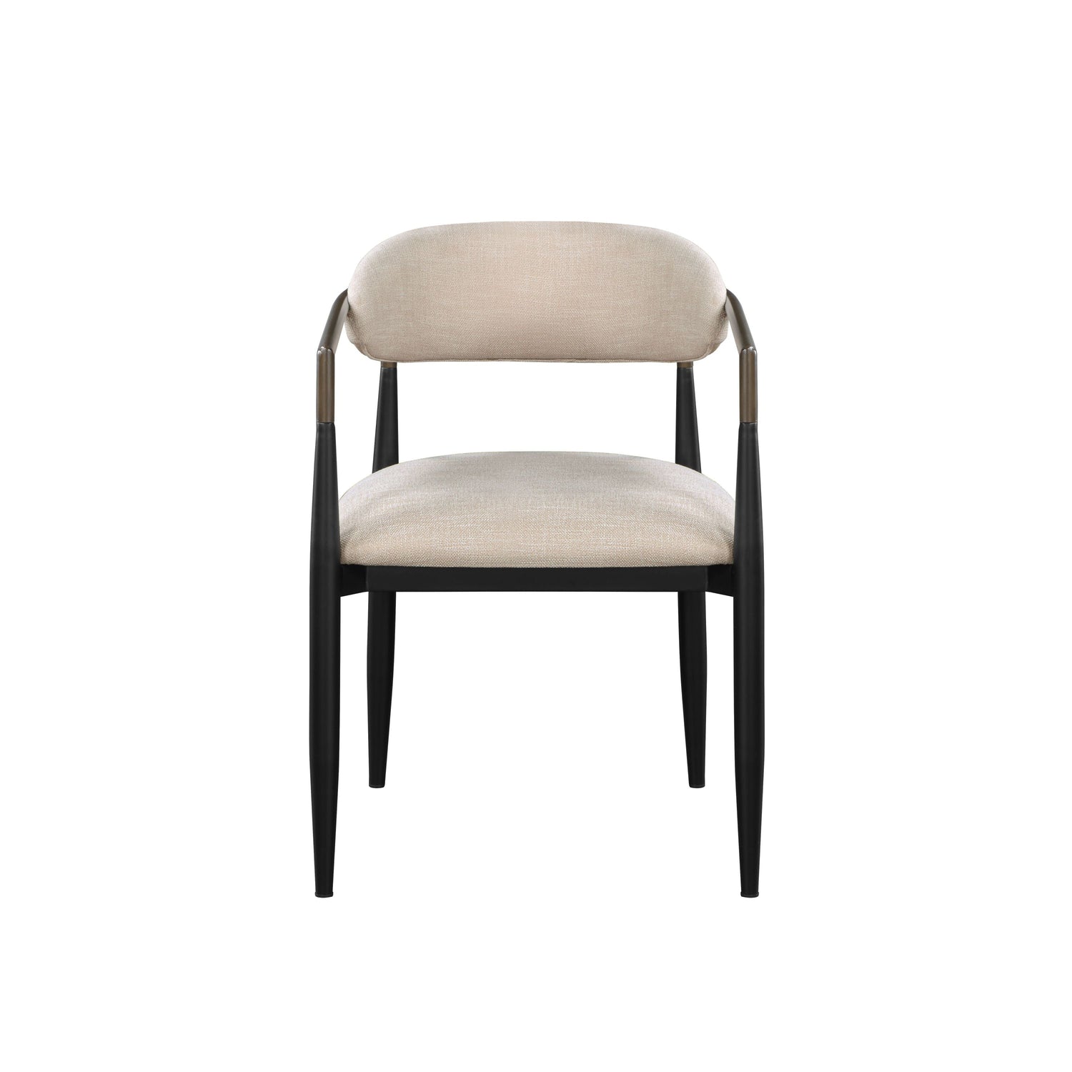 Beige and Black Armchair with Open Back - Set of 2