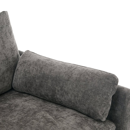 Cozy Upholstered Oversized 3-Seater Cloud Sofa in Dark Gray