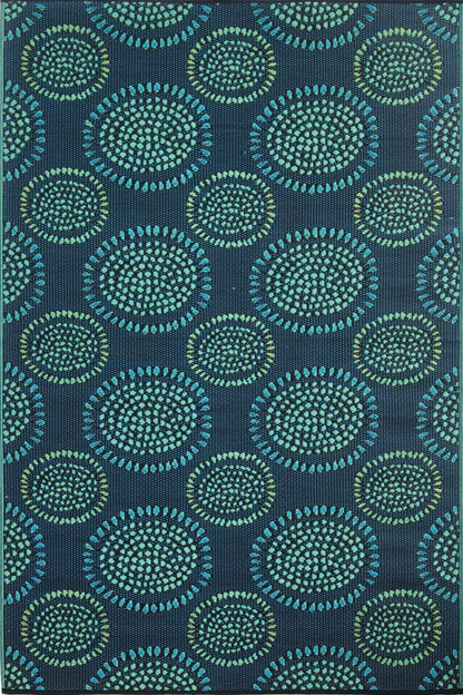 Molly Navy &amp; Aqua Outdoor Mat