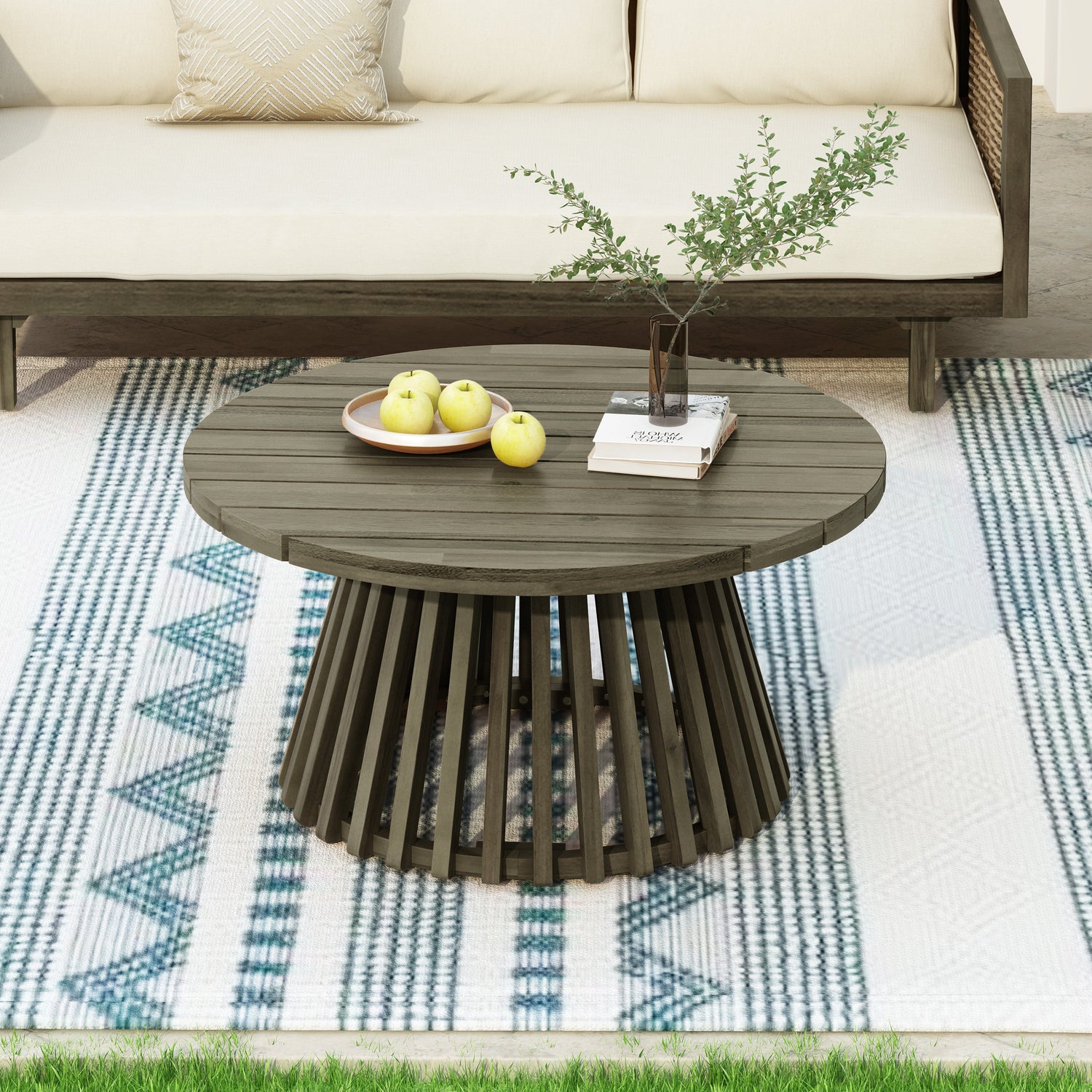 Outdoor Acacia Wood Coffee Table - Grey