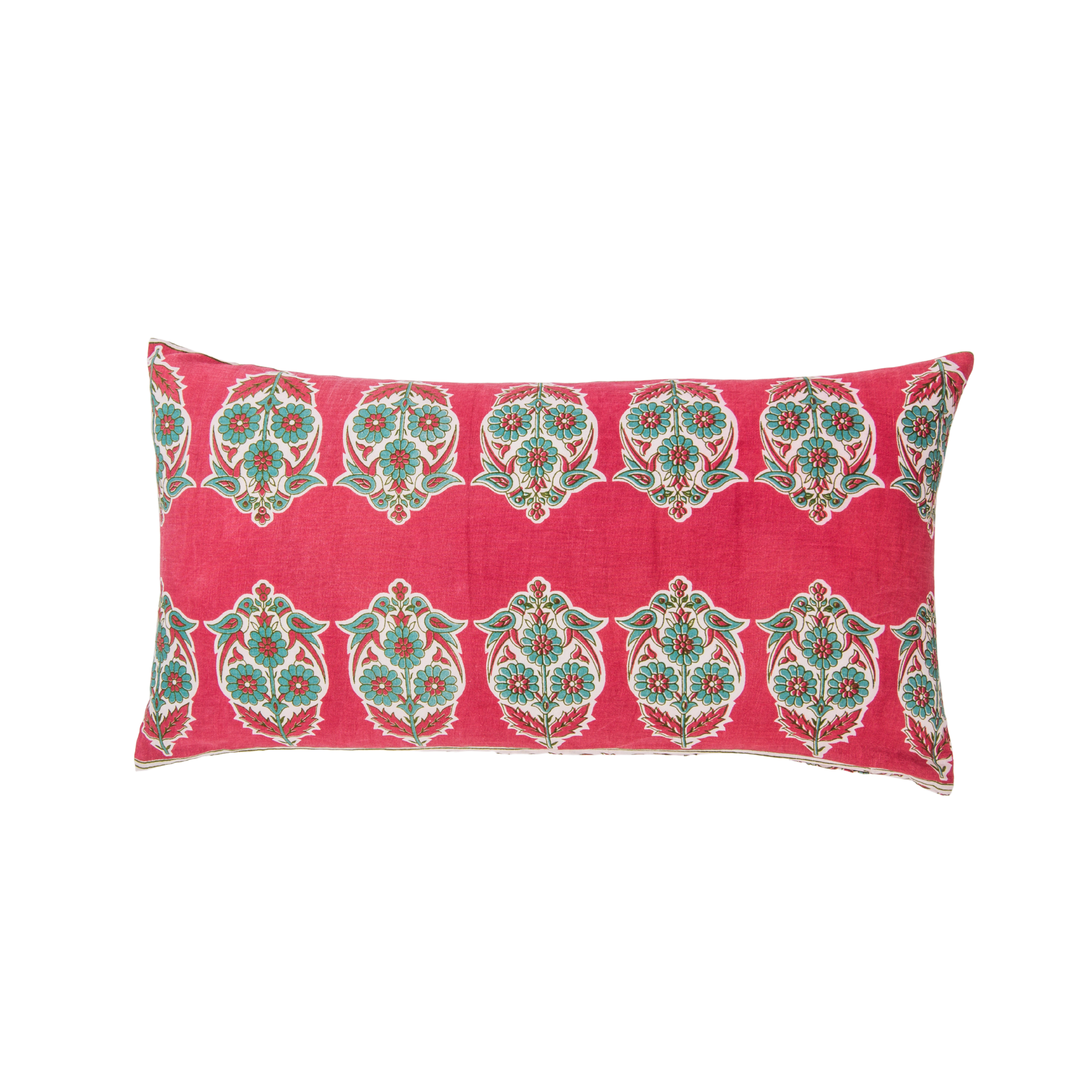 Parakeets Hot Pink/Green Lumbar Pillow