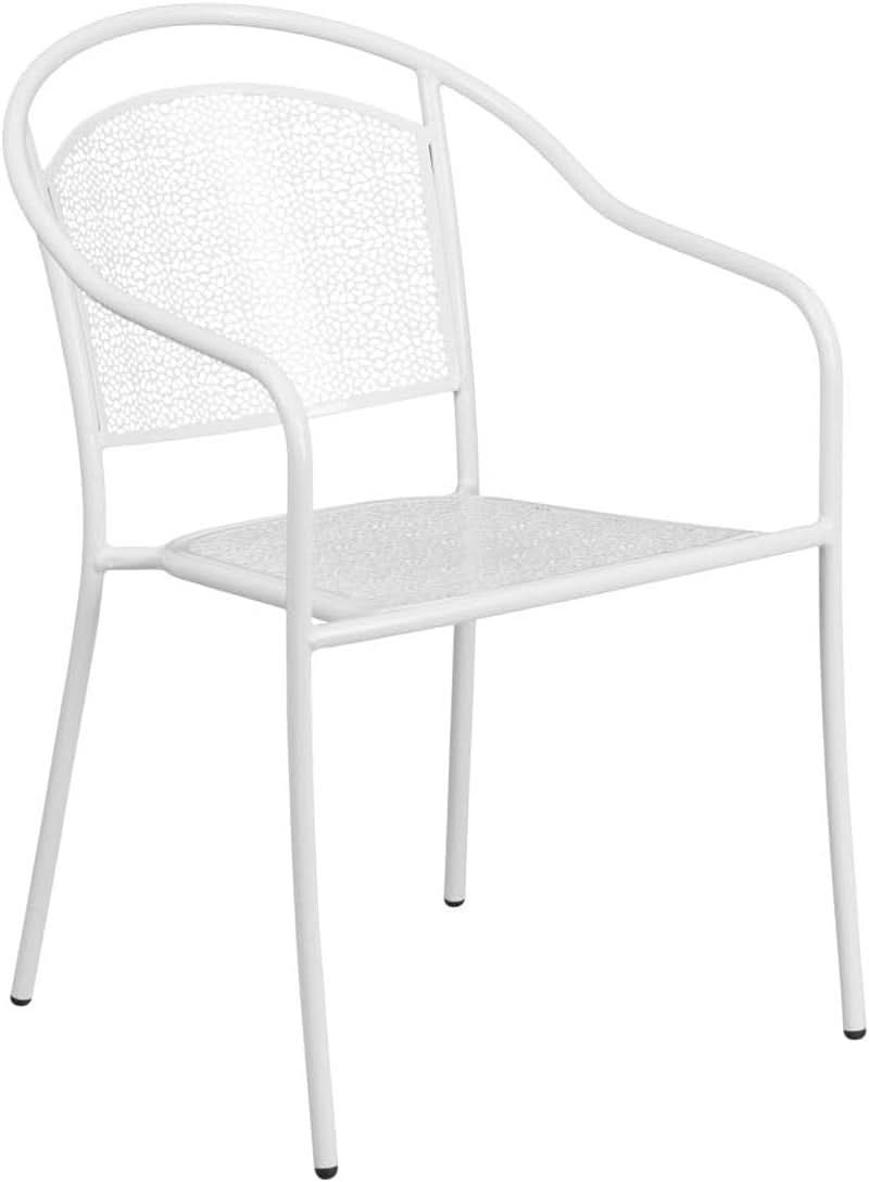 5 Piece White Metal Dining Set
