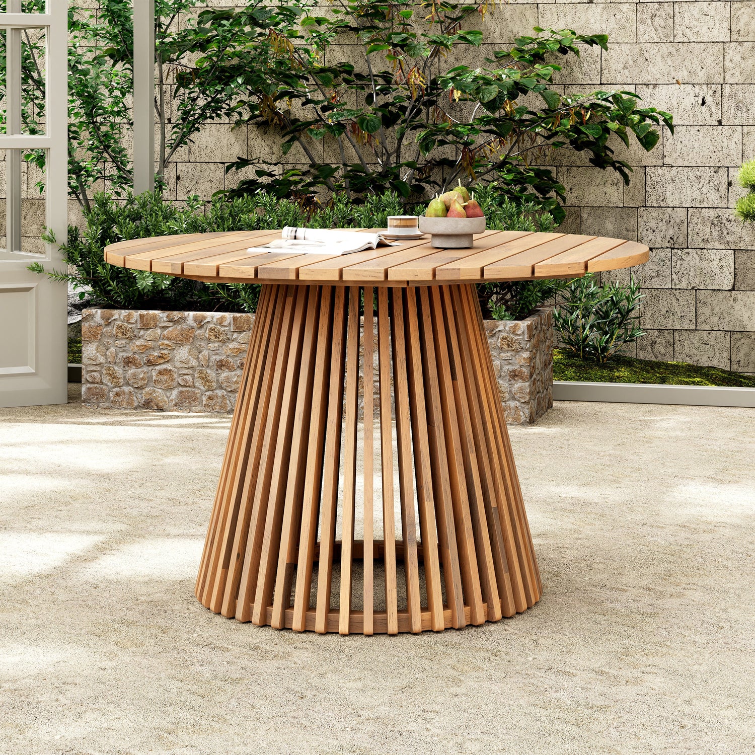 Outdoor Acacia Wood Patio Dining Table - 47.25"