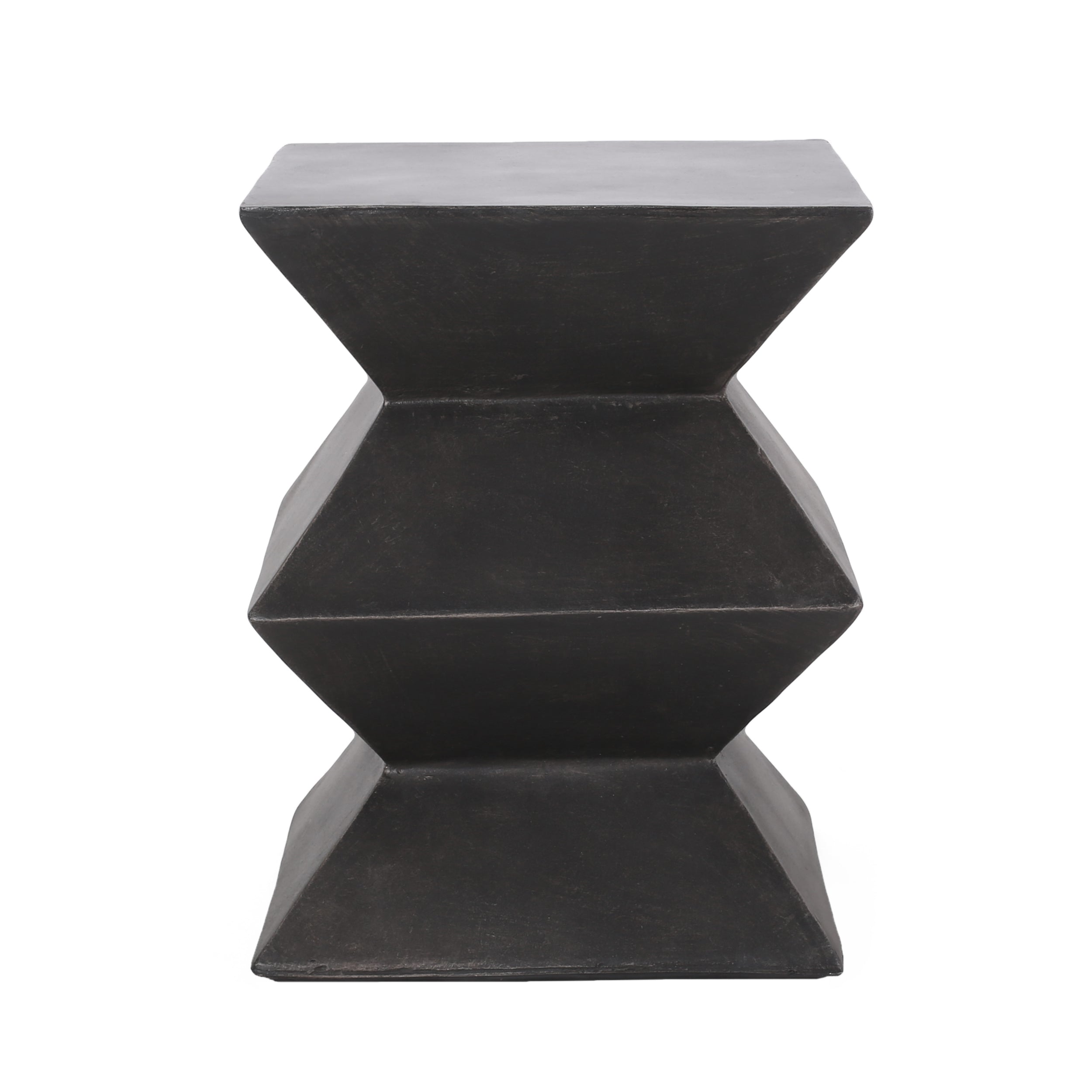 Indoor/Outdoor Lightweight Concrete Side Table in Metal Finish