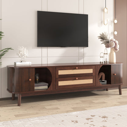 Modern Mid Century Rattan TV Stand
