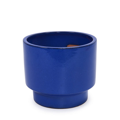 Set of 3 Ceramic Flower Pots - Blue