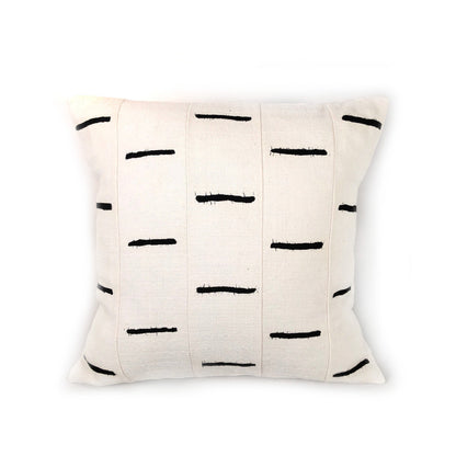 Sadza Dashes Pillow Cover - White