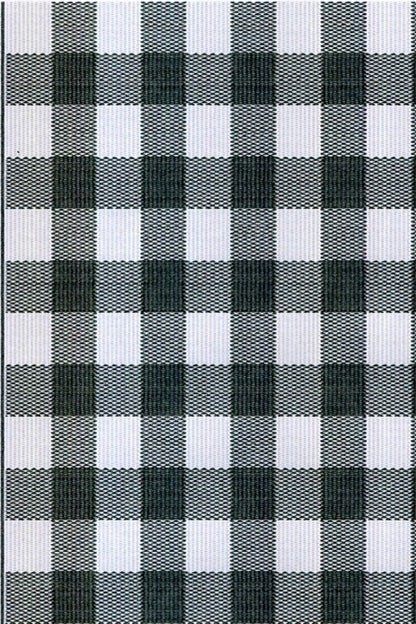 Buffalo Plaid Black &amp; White Outdoor Mat