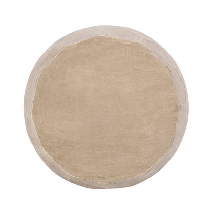 Outdoor Lightweight Concrete Side Table with Honeycomb Pattern in Natural Finish