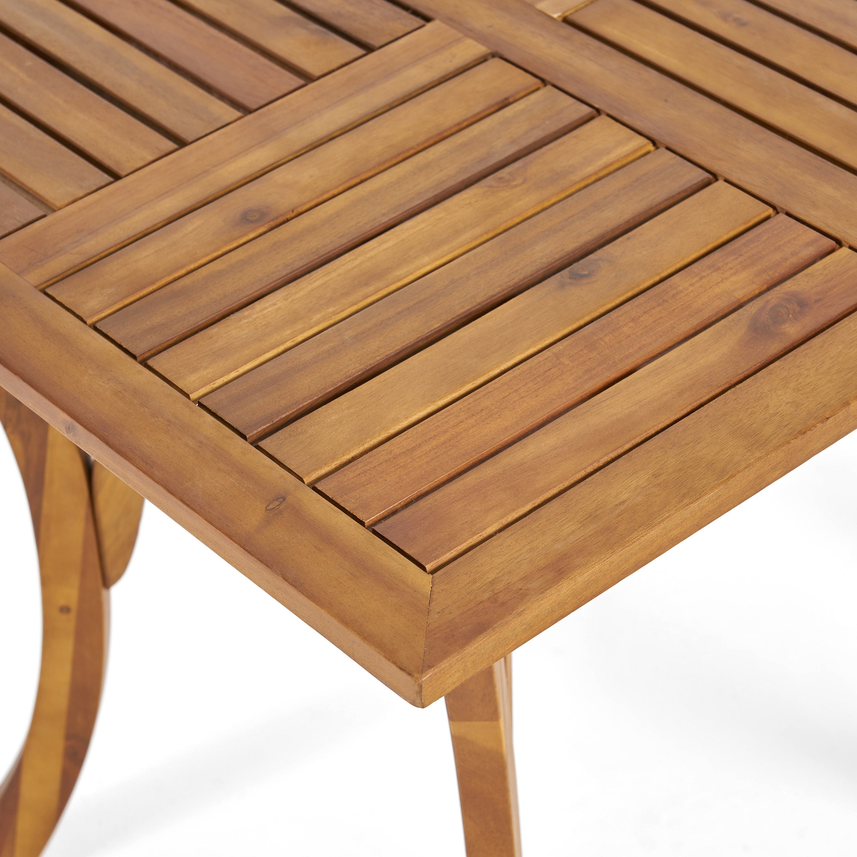 Hermosa 5 Piece Teak Wood Dining Outdoor Dining Set With Beige Cushions