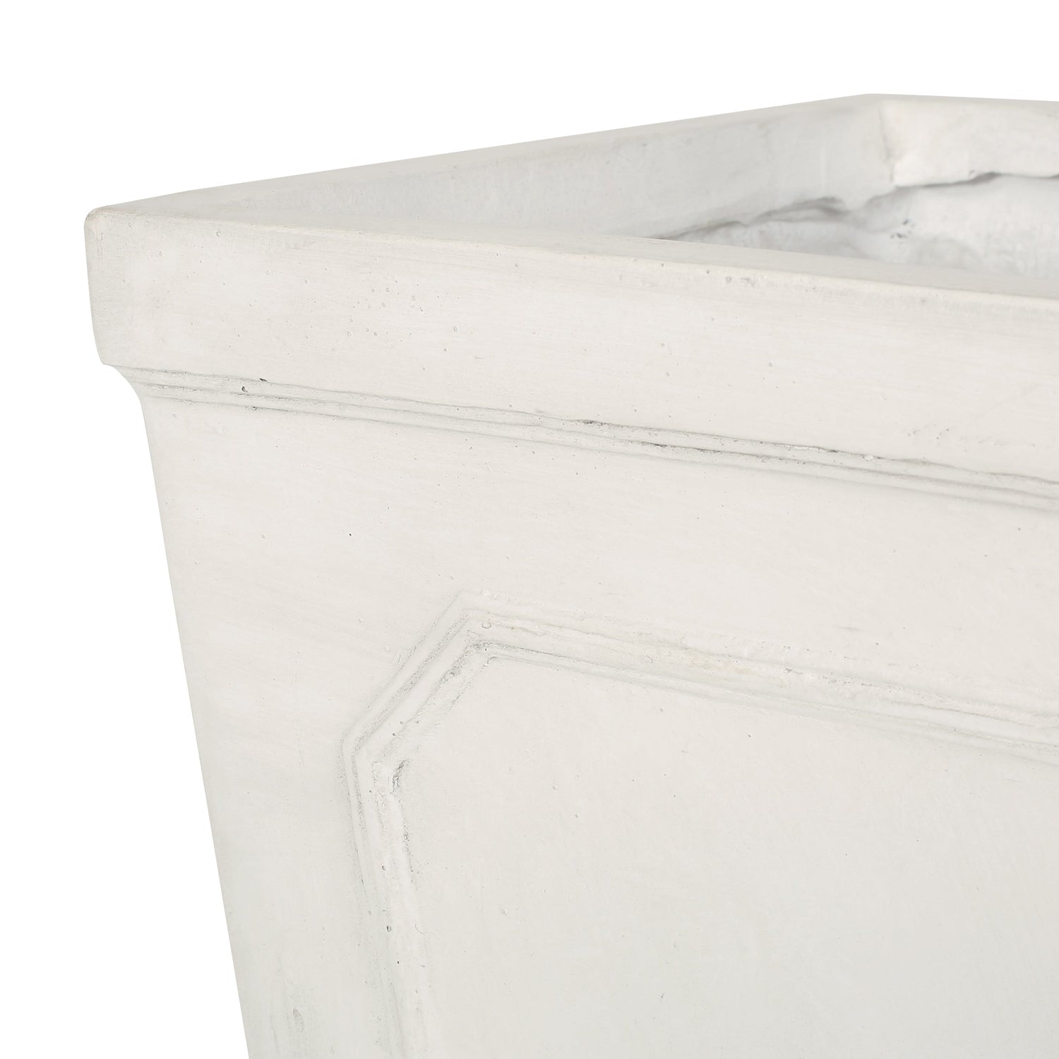 Tall Outdoor MGO Planter with Antique White Finish