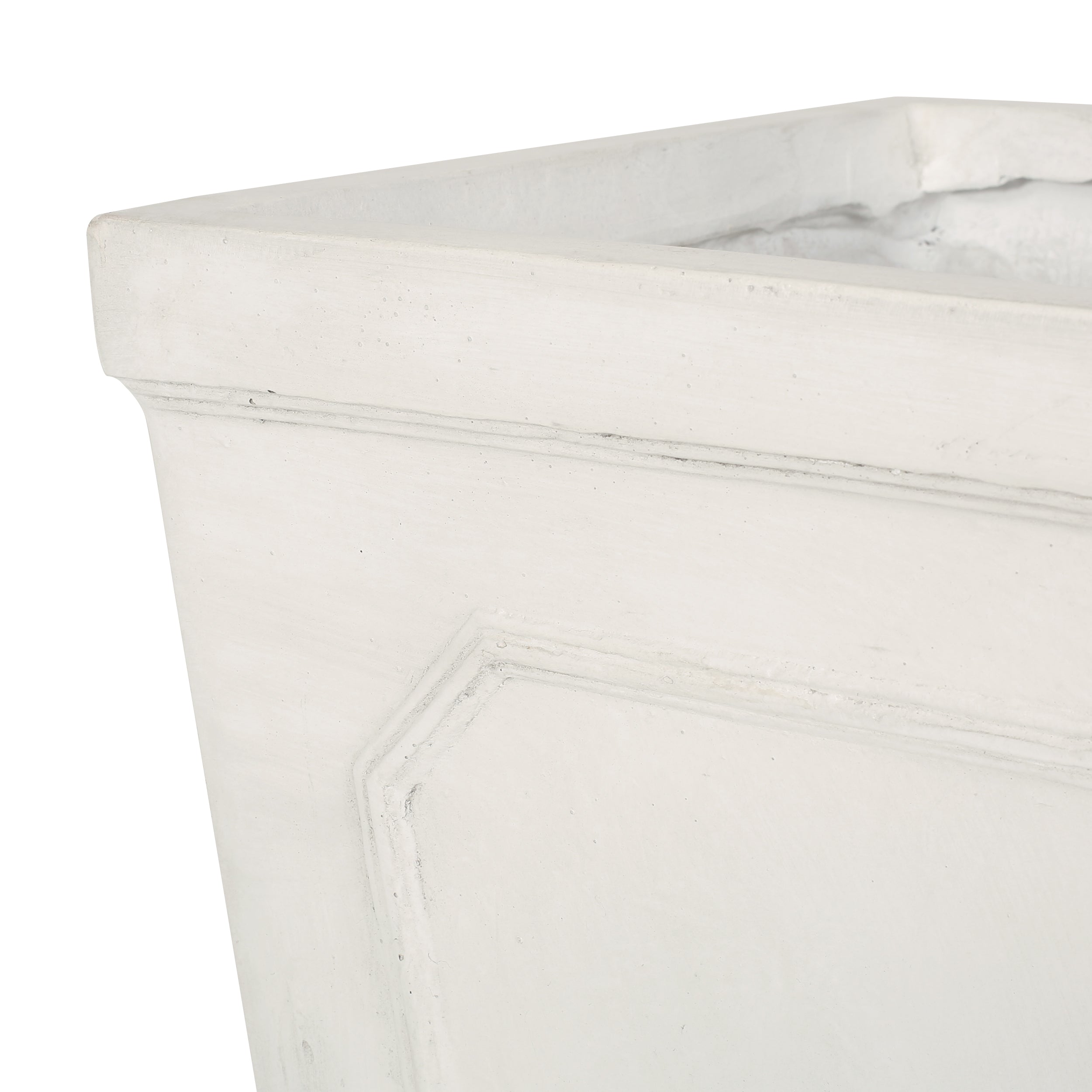 Tall Outdoor MGO Planter with Antique White Finish