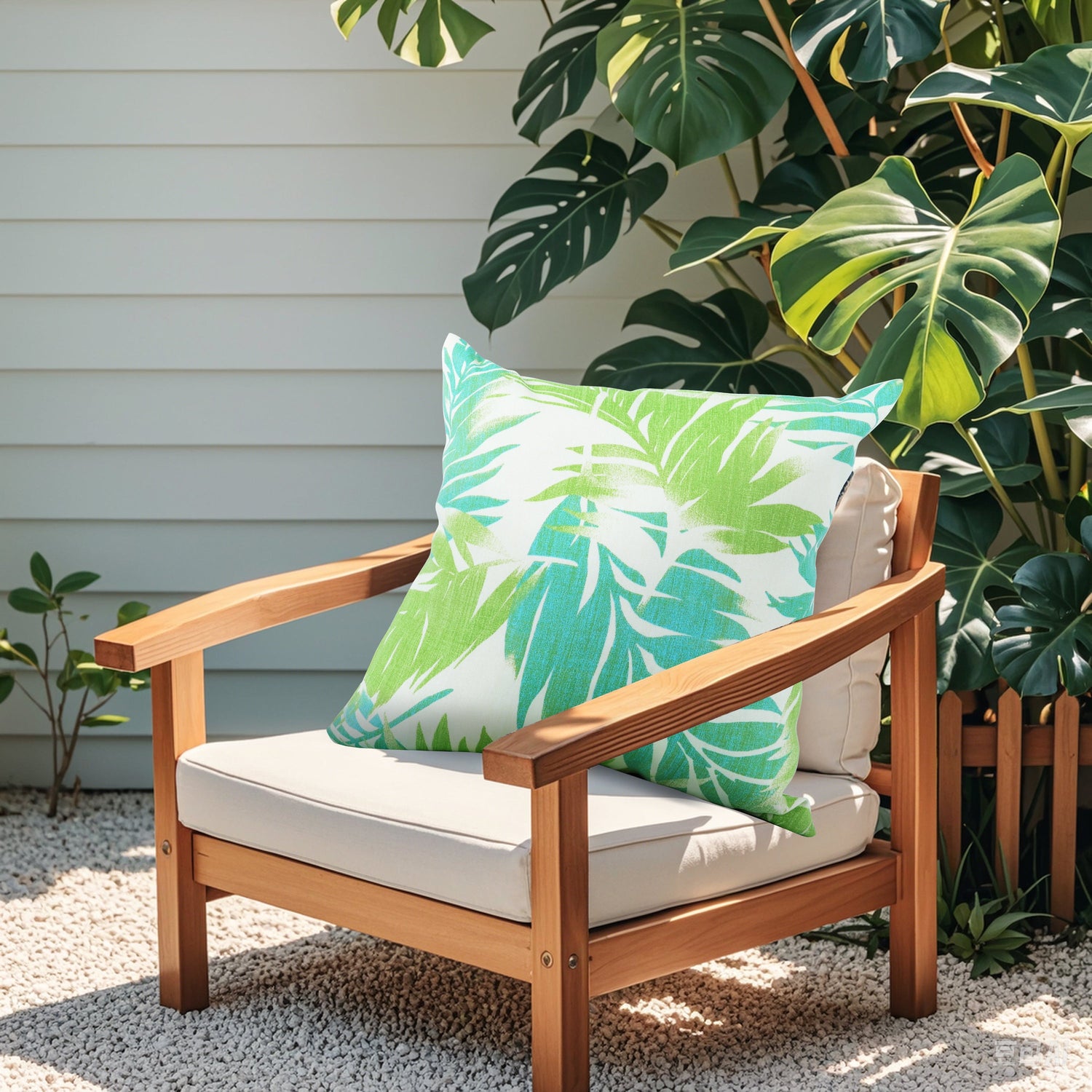 2 Pack Outdoor Throw Pillows - Green Tropical