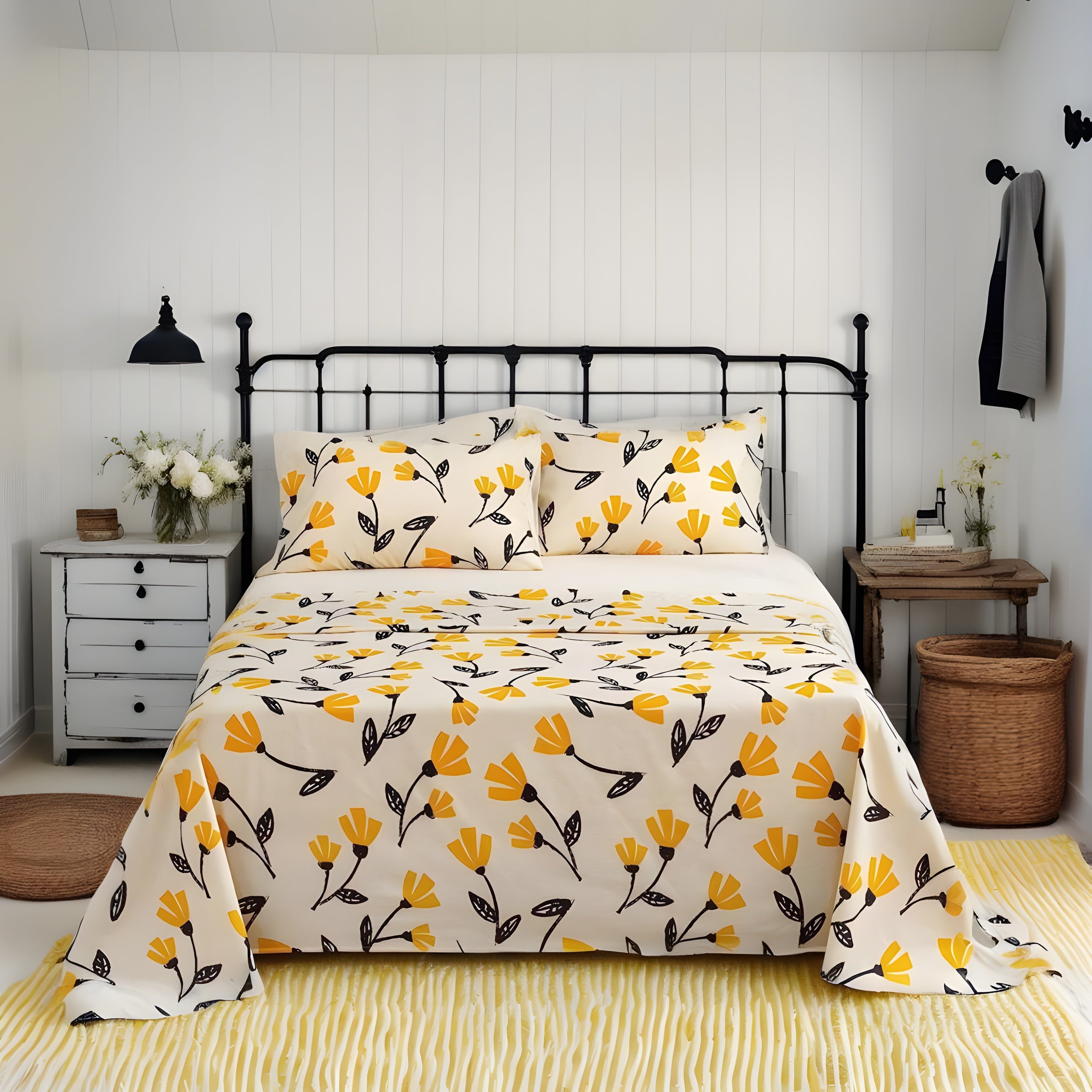Yellow Fleur Sheet Set