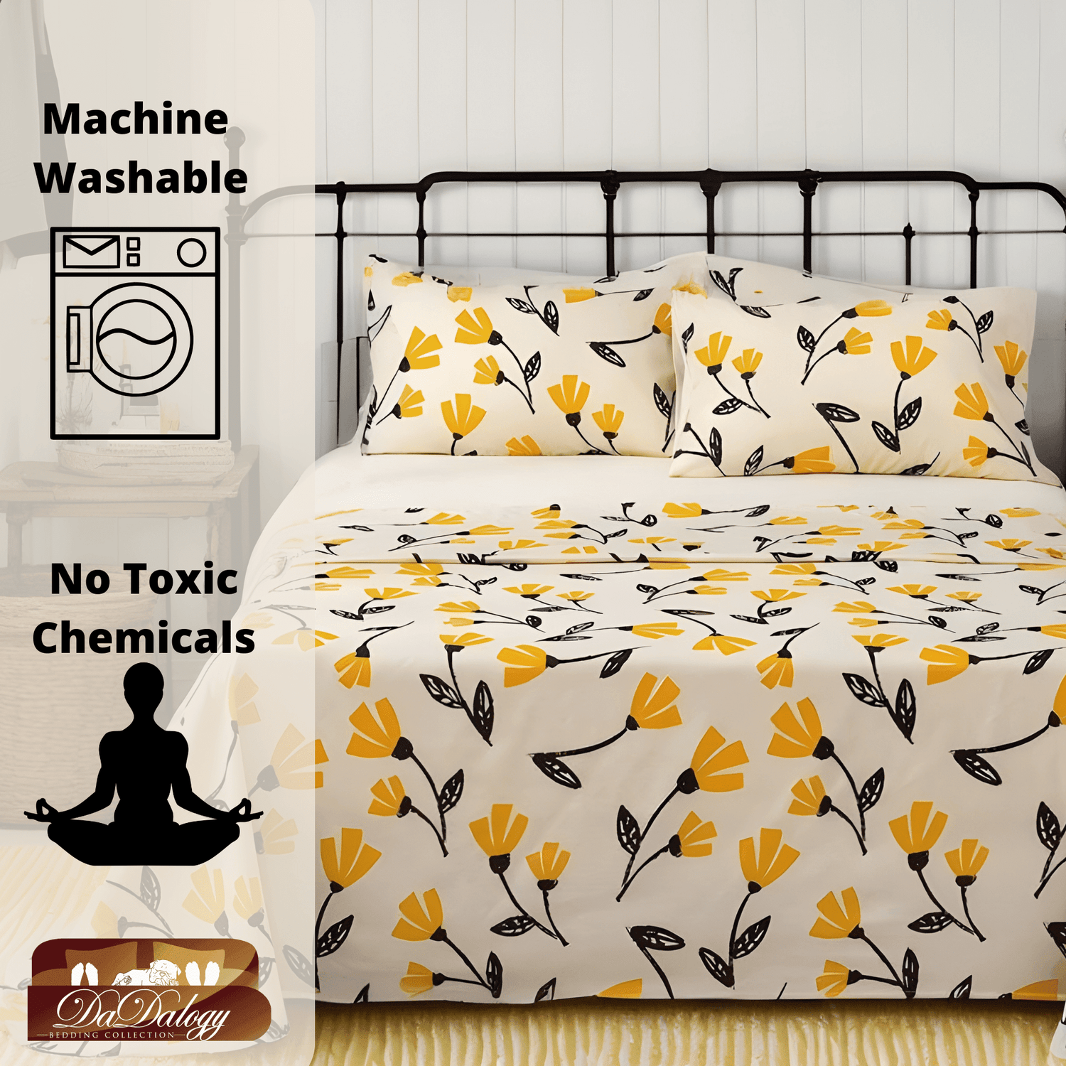 Yellow Fleur Sheet Set