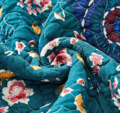 Bohemian Patchwork Bed of Flowers Patchwork Quilted Bedding