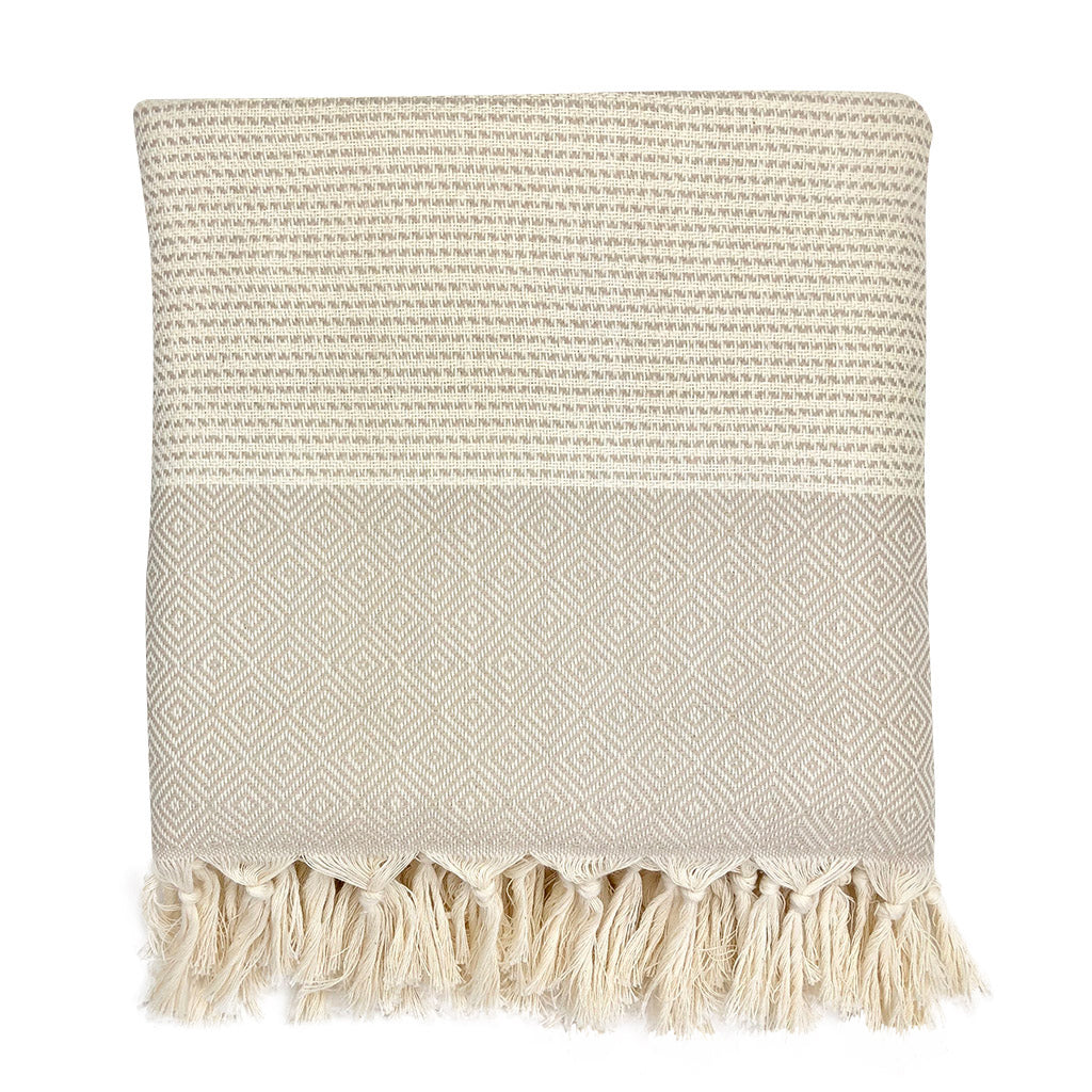 Diamond Stripe Turkish Throw - 4 Colors