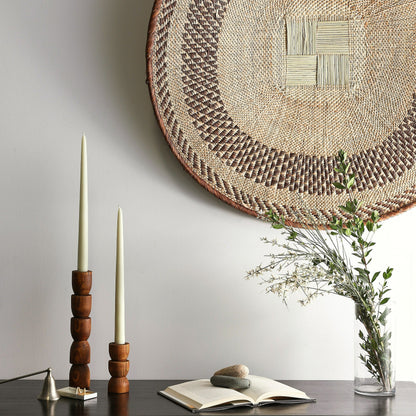 Totem Pine Wood Taper Candlestick Holders - Multiple Colors and Sizes