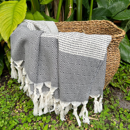 Diamond Stripe Turkish Throw - 4 Colors