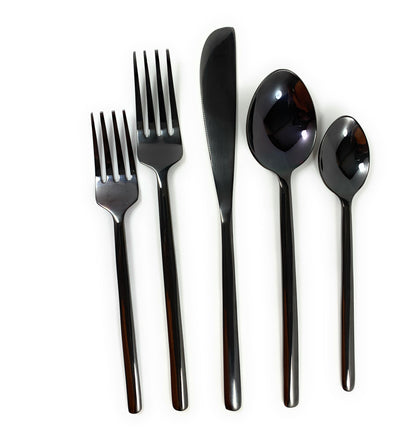 20 Piece Flatware Set - Black