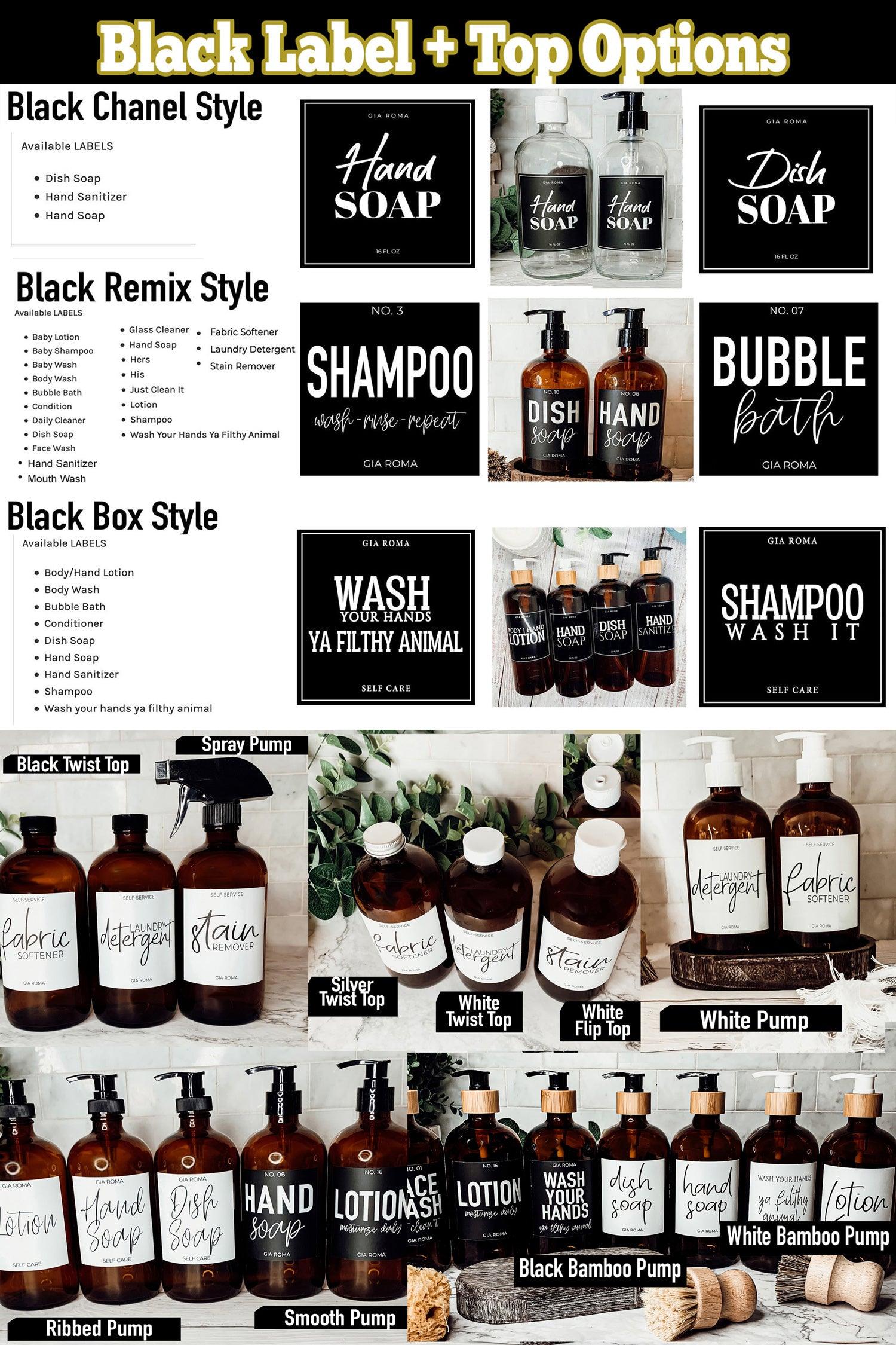32oz Glass Bottles with Customized Labels - Amber