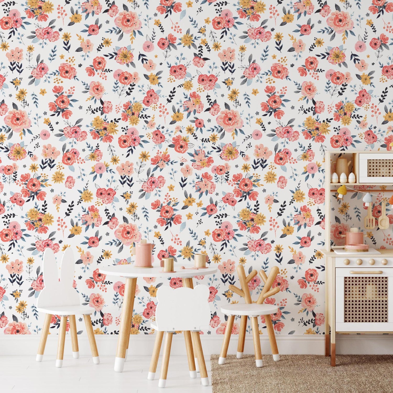 In Bloom Wallpaper - White