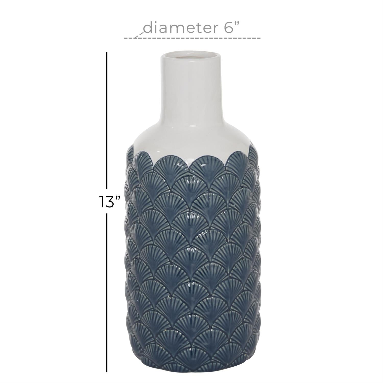 Blue Shell Ceramic Decorative Vase