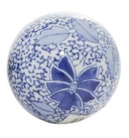 Blue Floral Handmade Ceramic Decorative Orbs