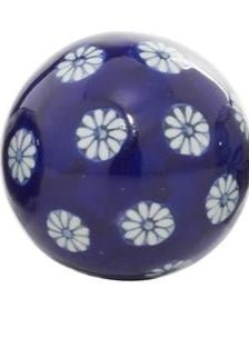 Blue Floral Handmade Ceramic Decorative Orbs