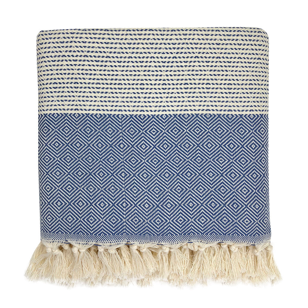 Diamond Stripe Turkish Throw - 4 Colors