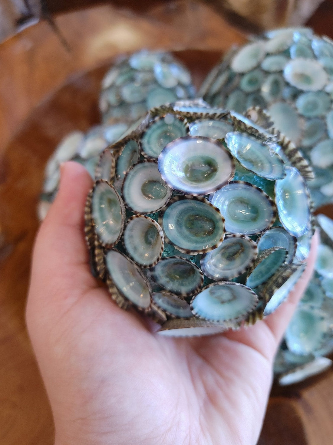 Handmade Blue-Green Limpet Sphere Balls