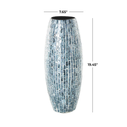 Blue Mother of Pearl Handmade Mosaic Decorative Vases