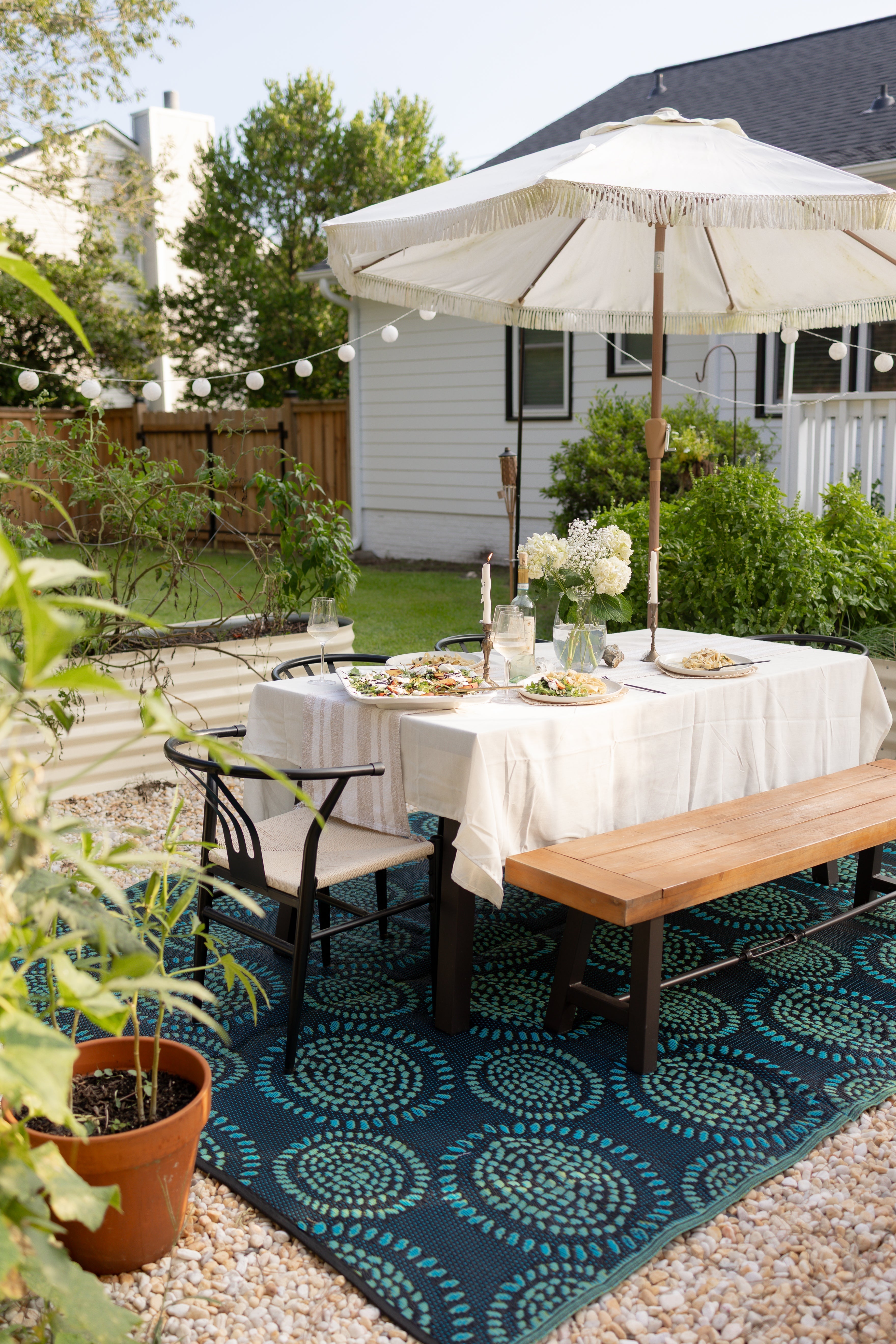 Molly Navy &amp; Aqua Outdoor Mat