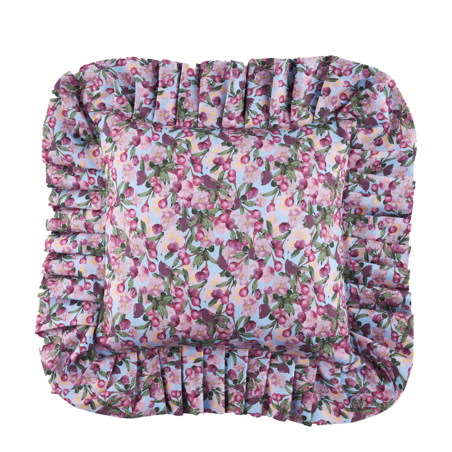Ruffled Pillow Cover Romance is Dead Blue