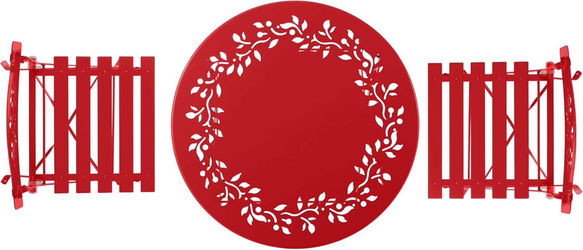 Indoor/Outdoor 3 Piece Bistro Set in Red