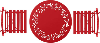 Indoor/Outdoor 3 Piece Bistro Set in Red