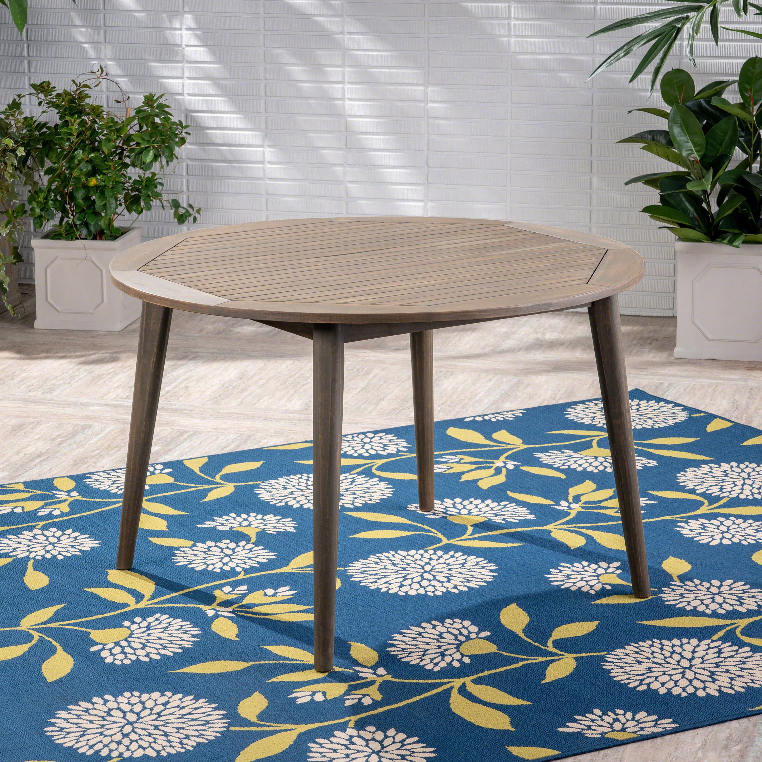 STAMFORD 47" Outdoor Dining Table - Grey Acacia Wood