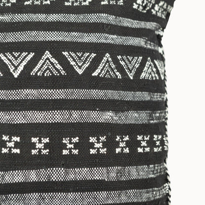 Desert Stripe Cactus Silk Pillow | Black