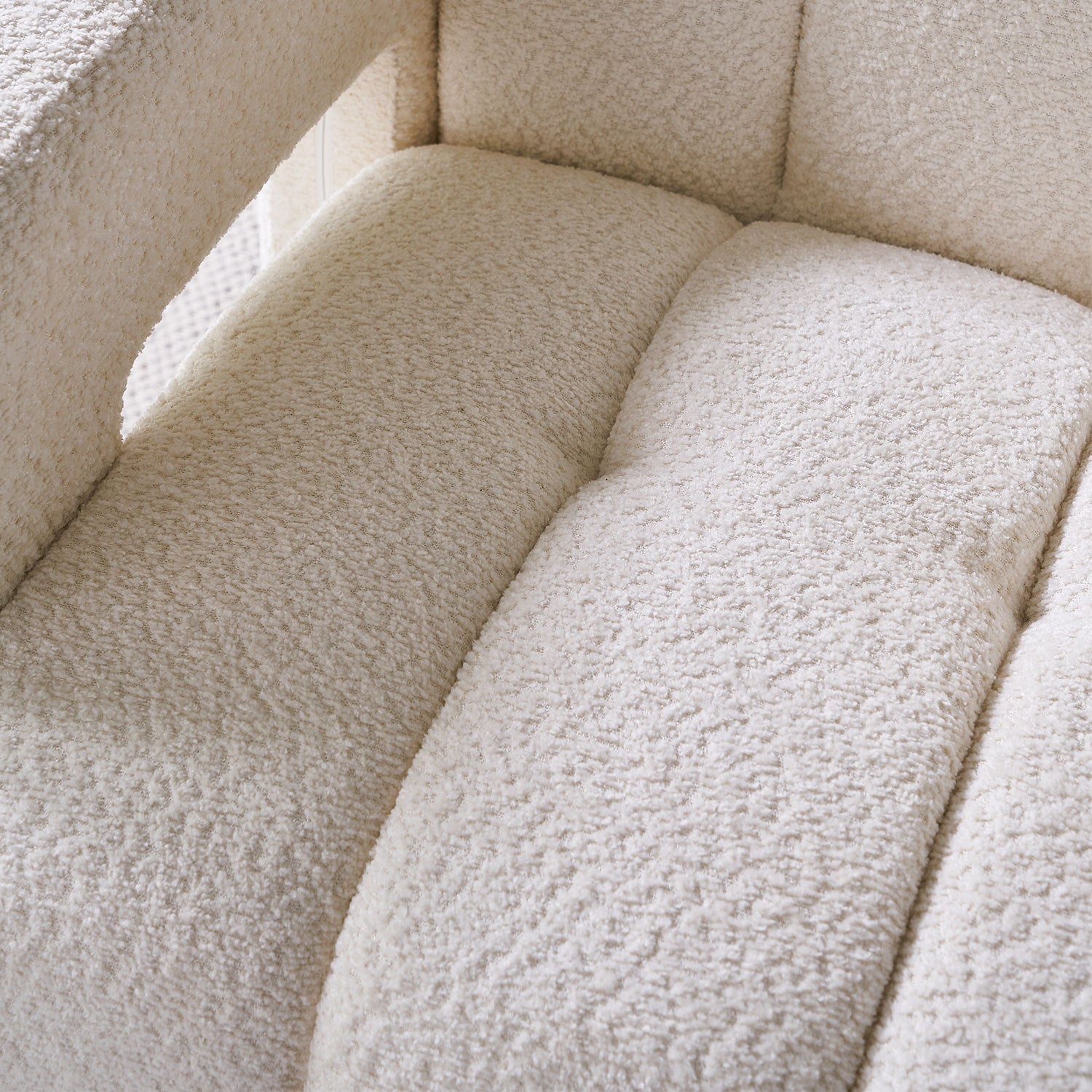 White Boucle Upholstered Accent Chair